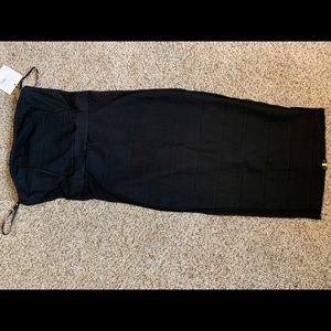 Black misguided midi bandeau dress